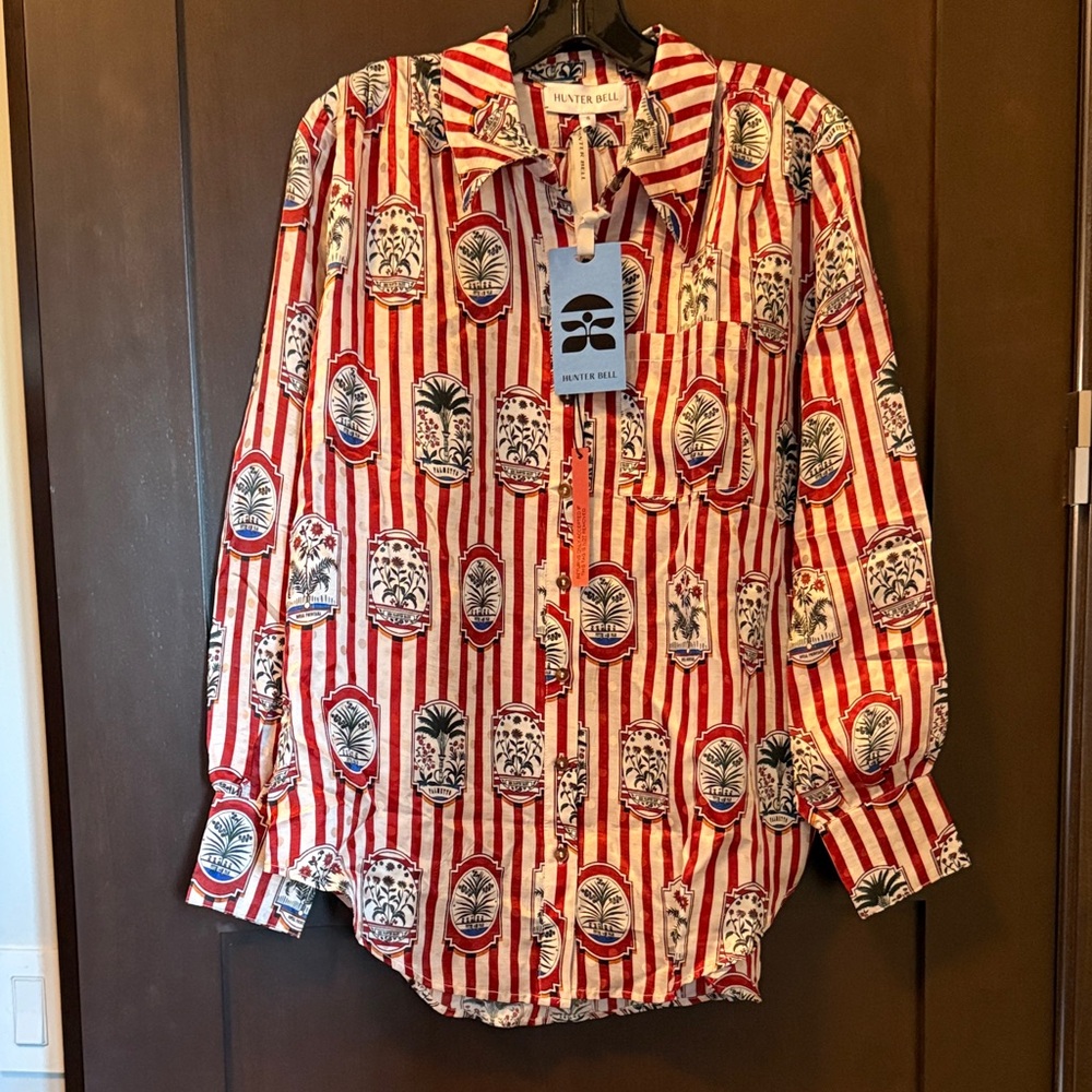 Hunter Bell NWT Red and White Striped Blouse
